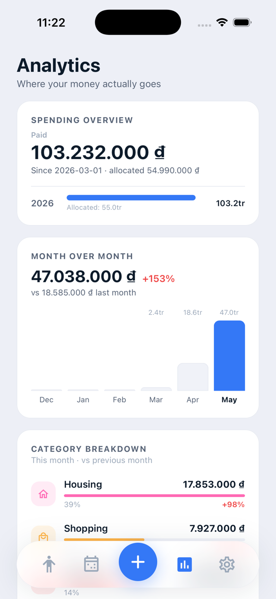 PippMoney analytics screen
